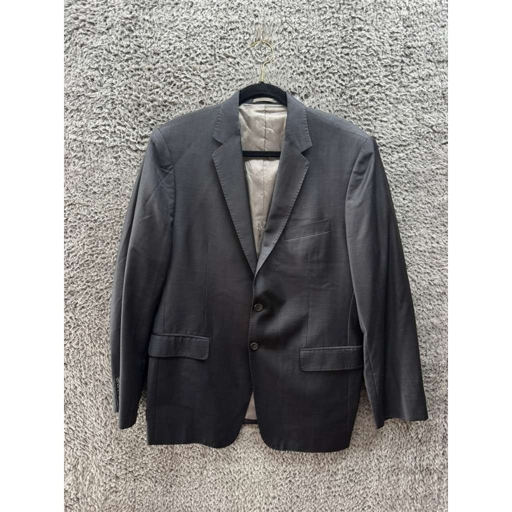 Ermenegildo Zegna Trofeo Plaid 100% Wool Two-Button Front Blazer Jacket Gray Men